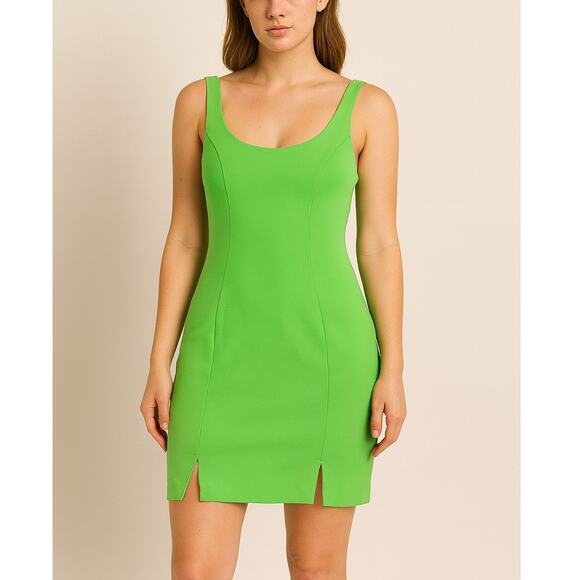 ASOS Design Bright Green Sleeveless Fitted Dress Size 10 (UK 14 / EU 42) - Picture 1 of 11